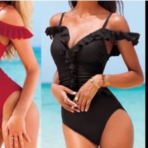 1 piece black swimwear